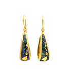 18K Gold Vermeil Island Chain Paua Hoops