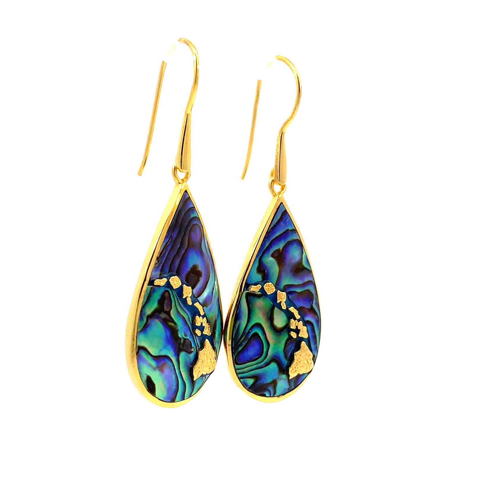 18K Gold Vermeil Island Chain Paua Dangles