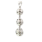 Sterling Silver Graduated Plum Blossom Pendant