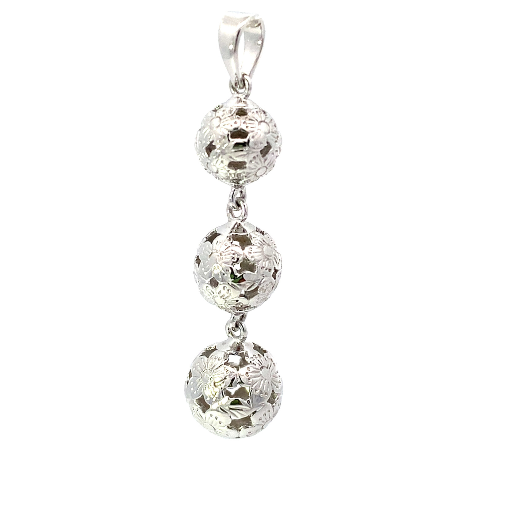 Sterling Silver Graduated Plum Blossom Pendant