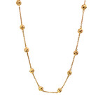 14K Yellow Gold 20" 5mm Plum Blossom station necklace