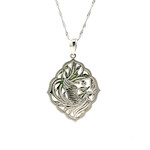 14K White Gold 20x25mm Phoenix Pendant