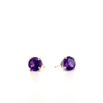 Sterling Silver 6mm Amethyst Studs
