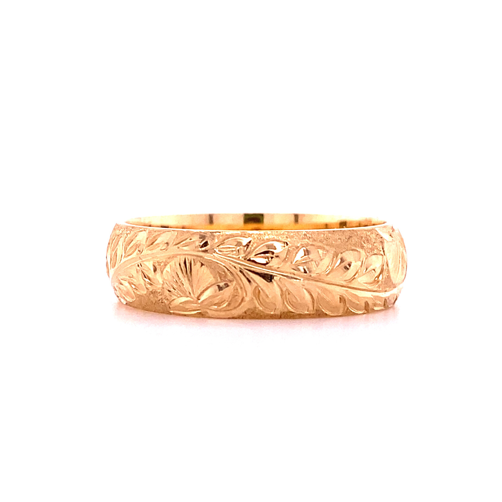 14K Yellow Gold 6mm ʻŌhia Lehua “Aloha” ring