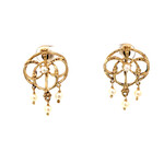14K Yellow Gold Pearl Screw Back Earrings