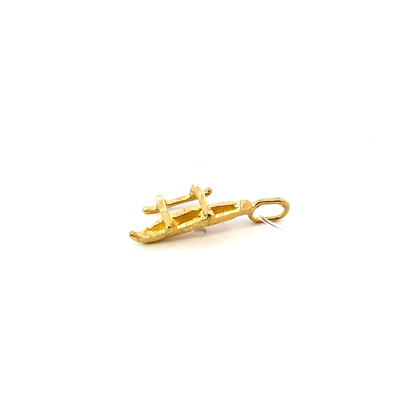 14K Yellow Gold Outrigger Canoe Pendant