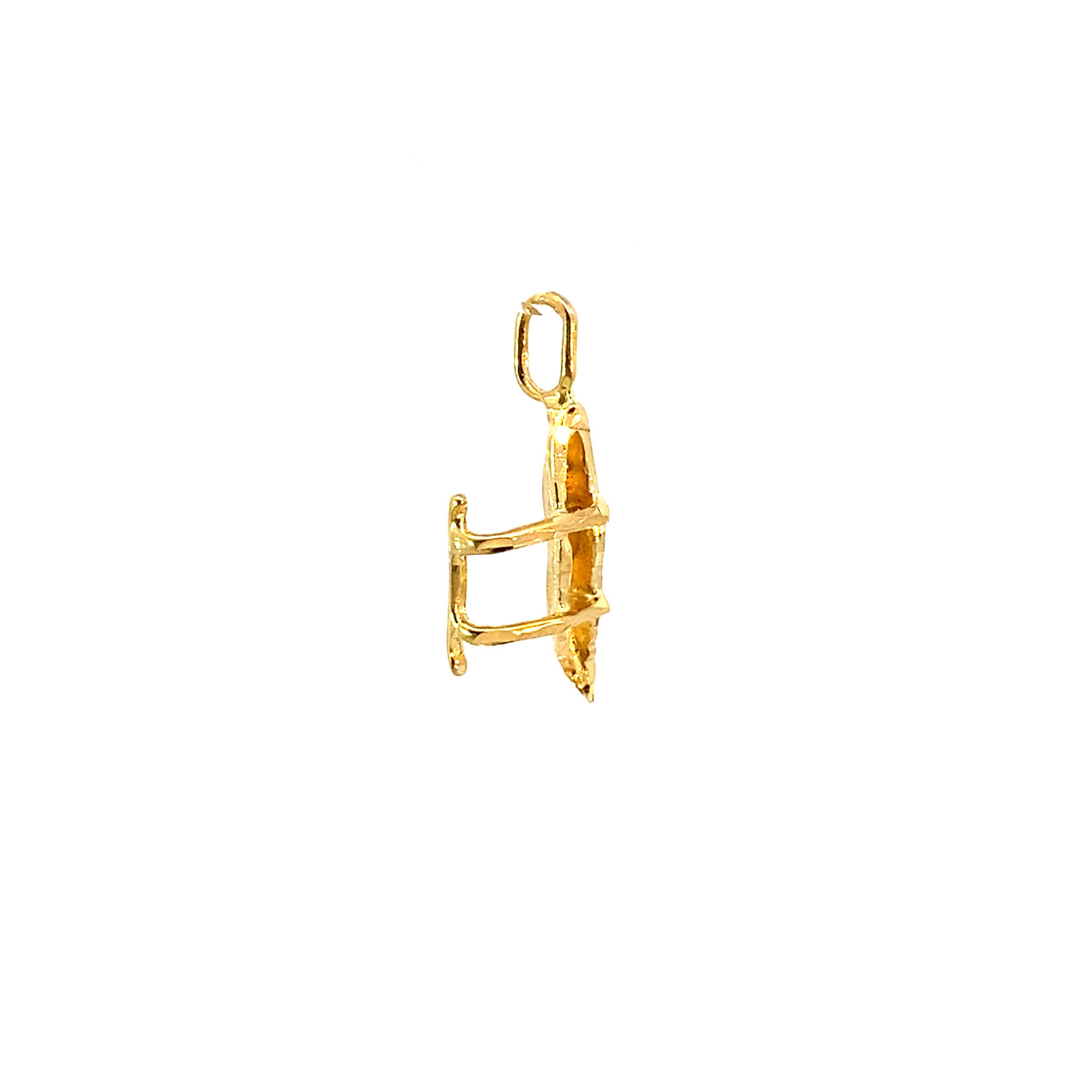 14K Yellow Gold Outrigger Canoe Pendant
