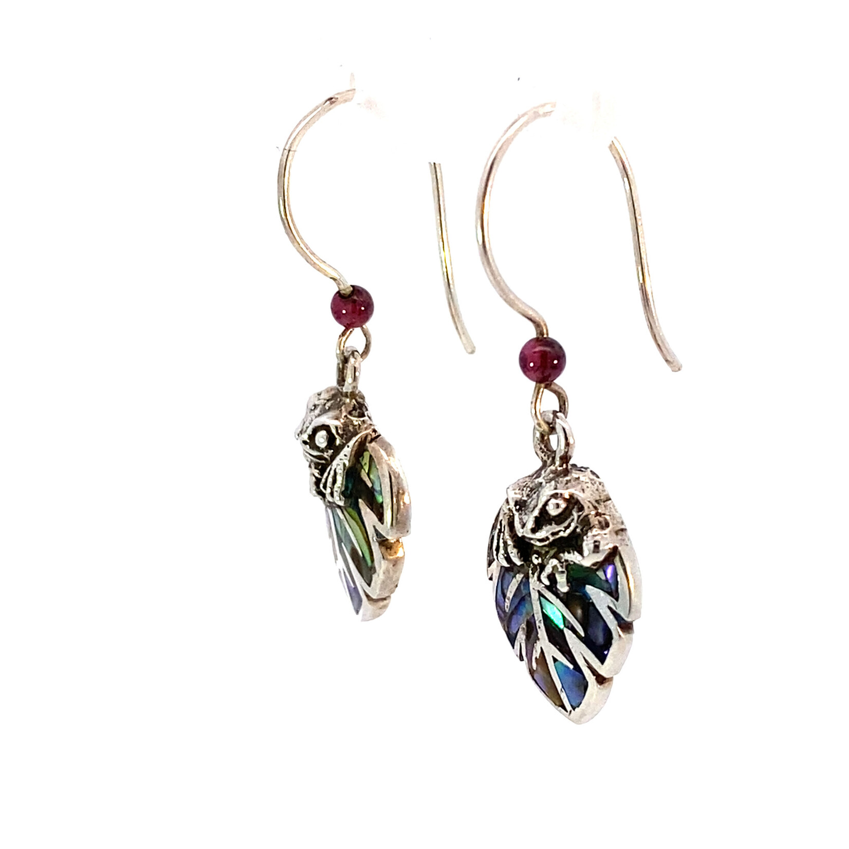 Sterling Silver Aumakua Frog Monstera with Garnet