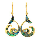 18K Vermeil Aumakua Whale's Tail Wave Swiss Blue Topaz Dangles