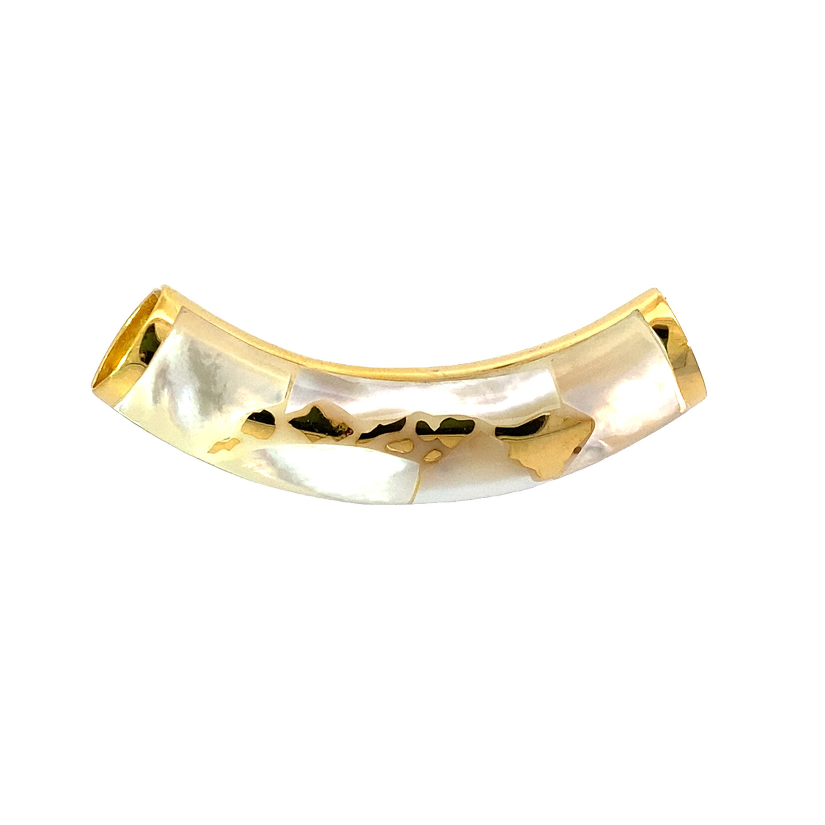 18K Vermeil Island Chain Mother of Pearl Slider Pendant