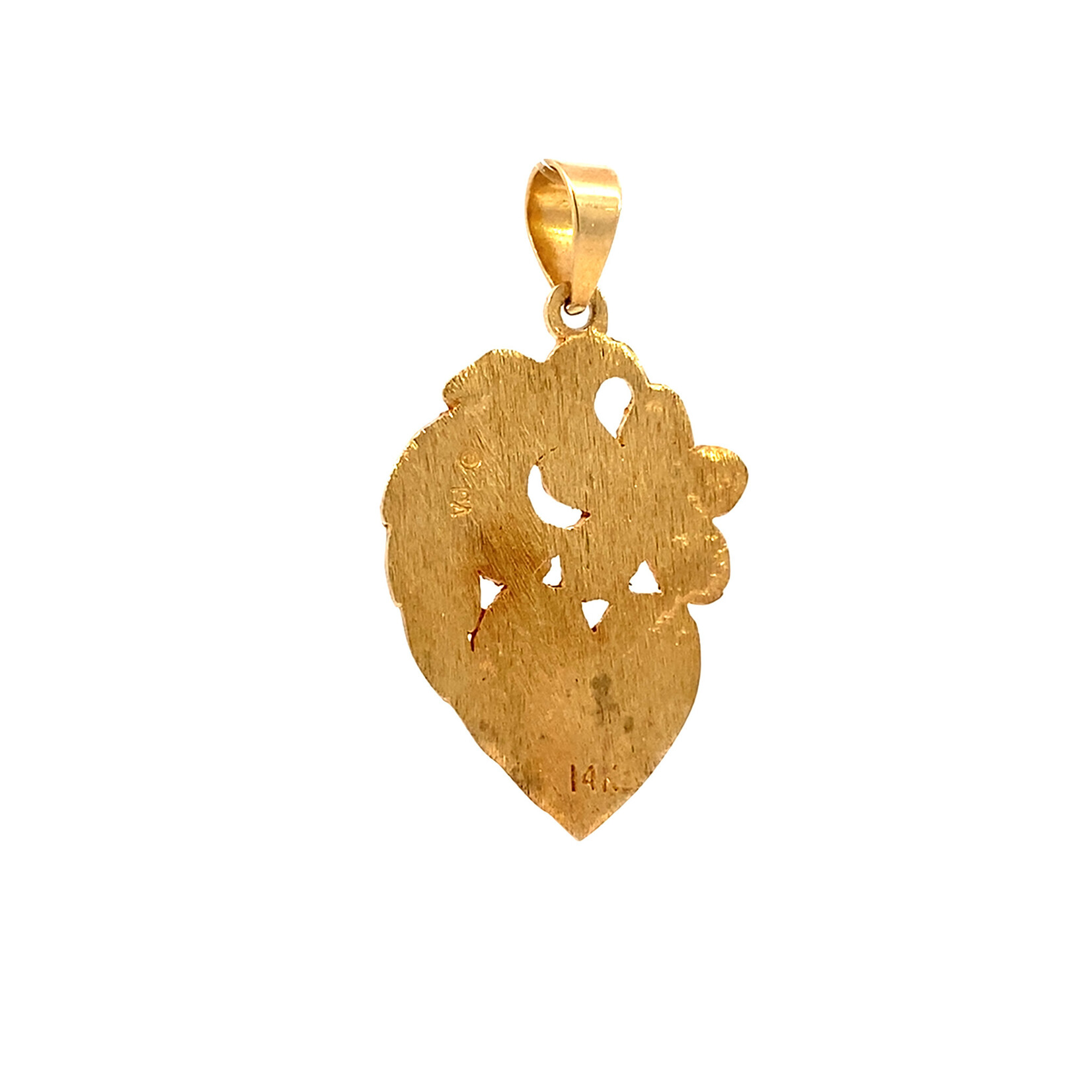 14K Yellow Gold Plumeria Heart Initial "K" 3.83g