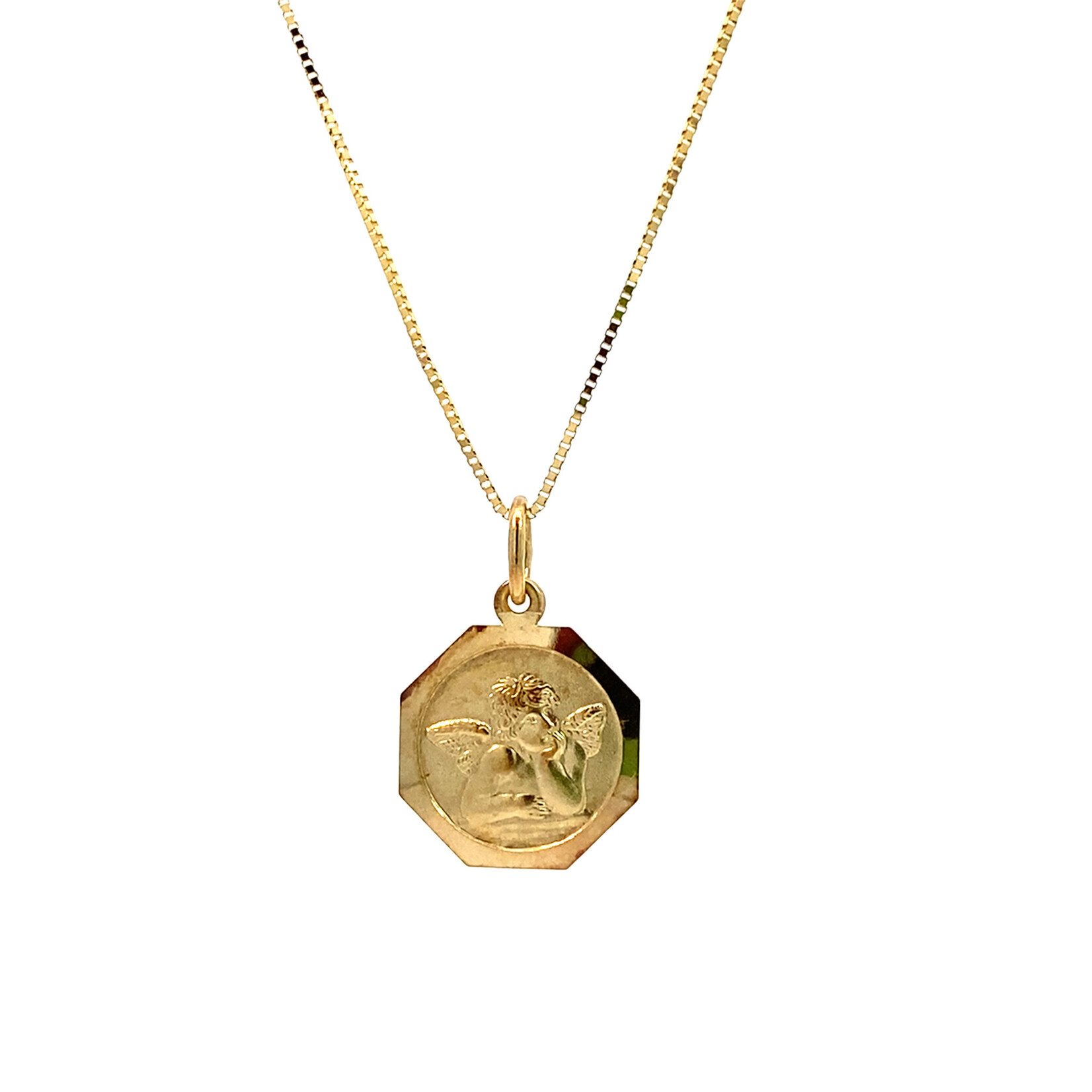 14K Yellow Gold 14" Angel Pendant 1.67g