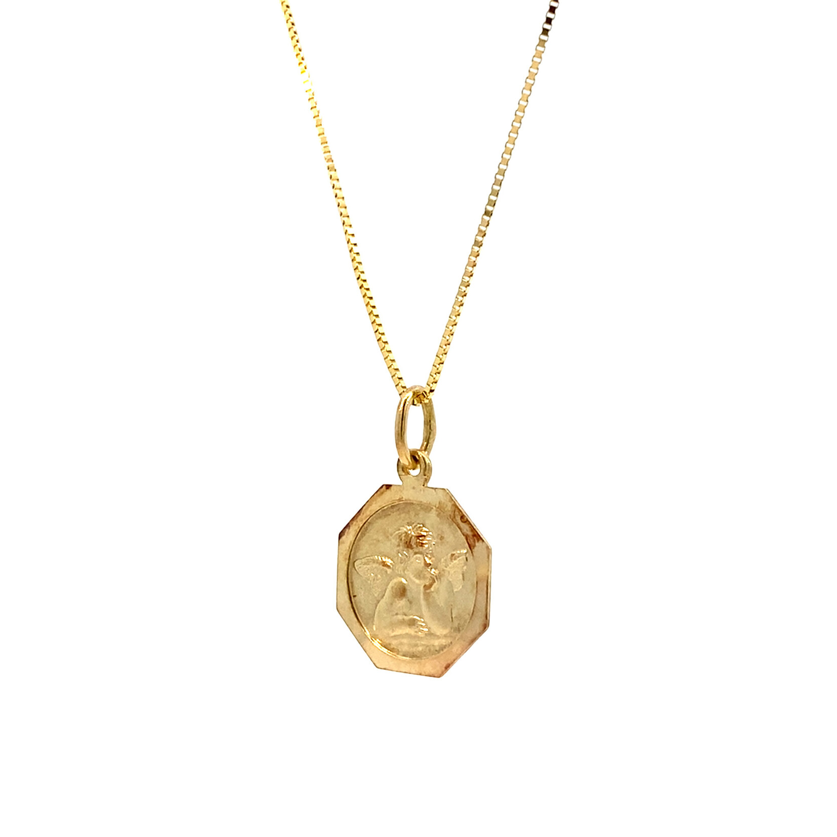 14K Yellow Gold 14" Angel Pendant 1.67g