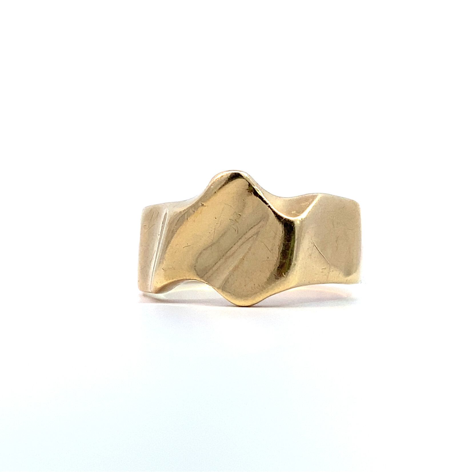 14K Yellow Gold Men's Freeform Ring sz10.25 9.75g