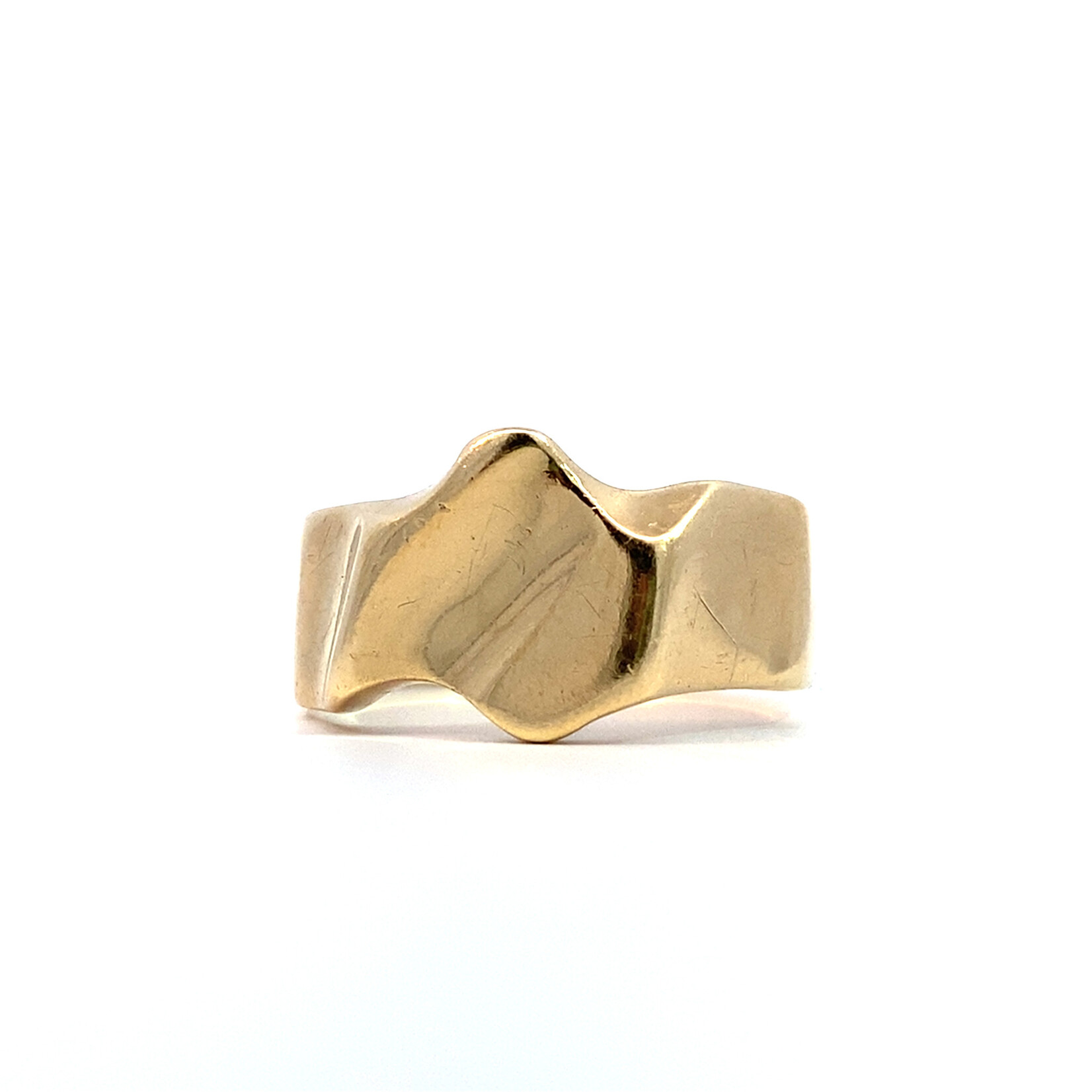 14K Yellow Gold Men's Freeform Ring size 10.25 9.75g