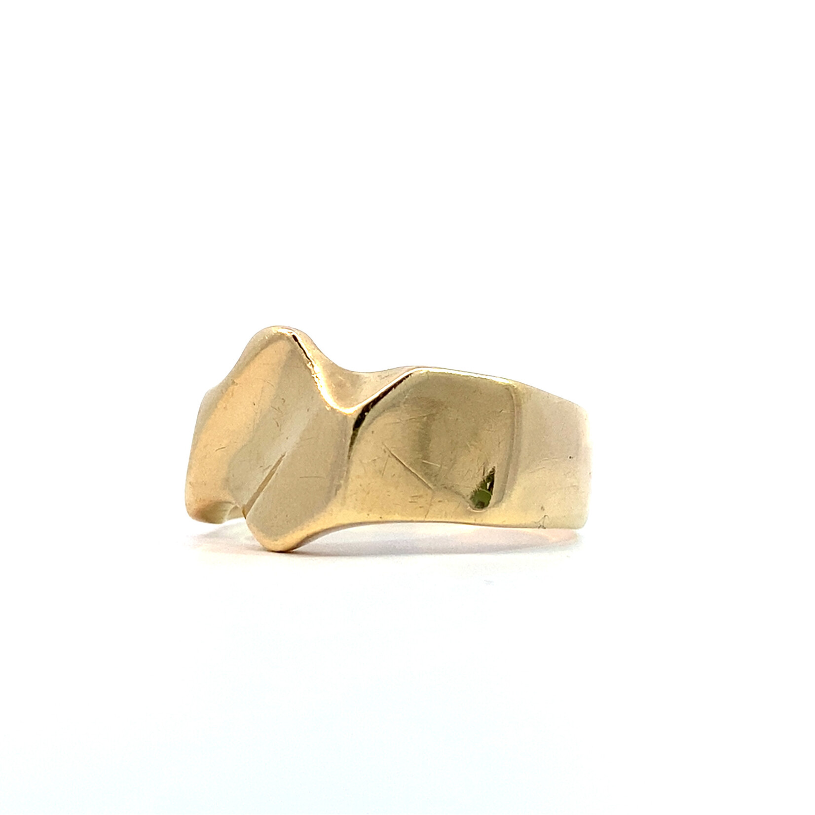 14K Yellow Gold Men's Freeform Ring sz10.25 9.75g