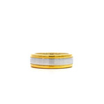 18K Yellow Gold & Platinum 7mm Men's Comfort Fit ring sz7.75 -16.28g