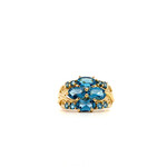 14K Yellow Gold Blue Topaz Ring 2.64ct sz6