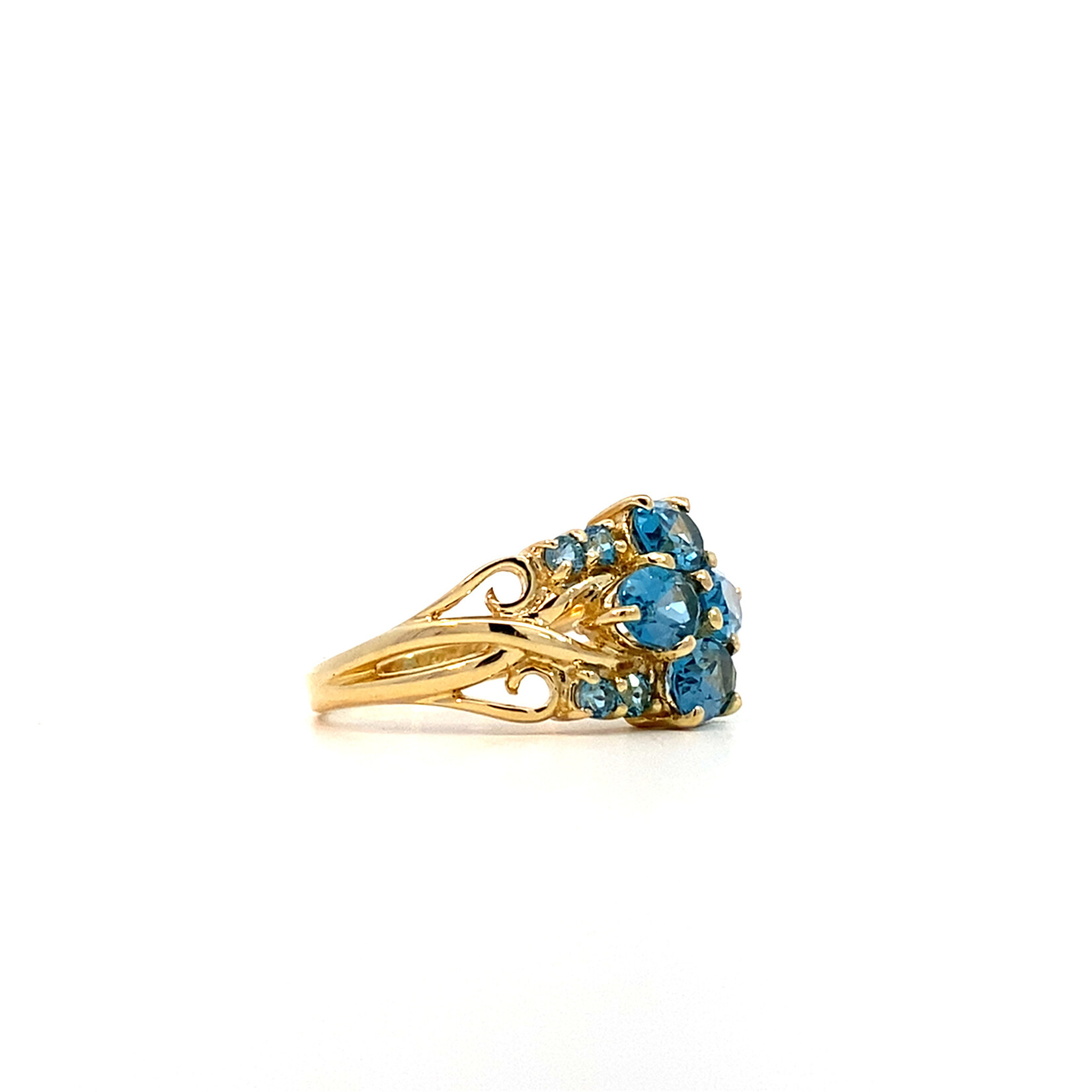 14K Yellow Gold Blue Topaz Ring 2.64ct sz6