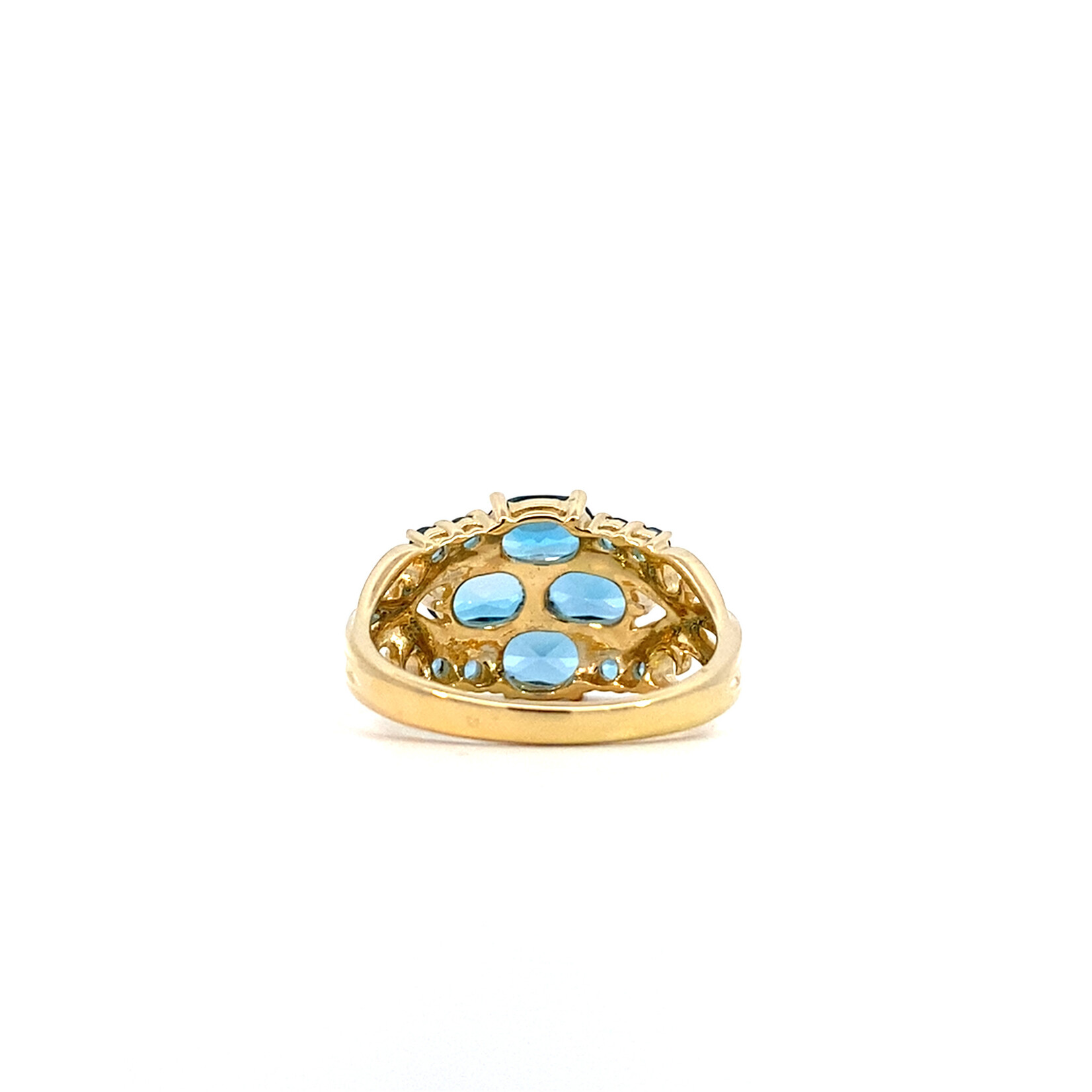 14K Yellow Gold Blue Topaz Ring 2.64ct sz6