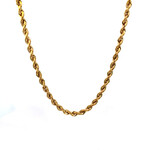 14K Yellow Gold 18" 3.5mm Solid Rope chain 16.85g