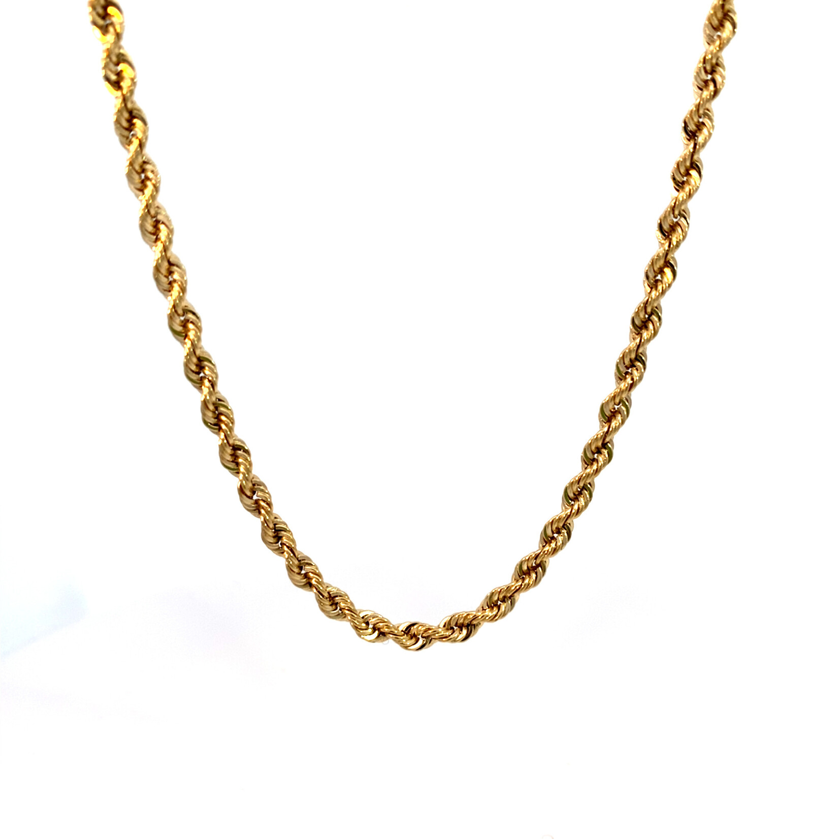 14K Yellow Gold 18" 3.5mm Solid Rope chain 16.85g