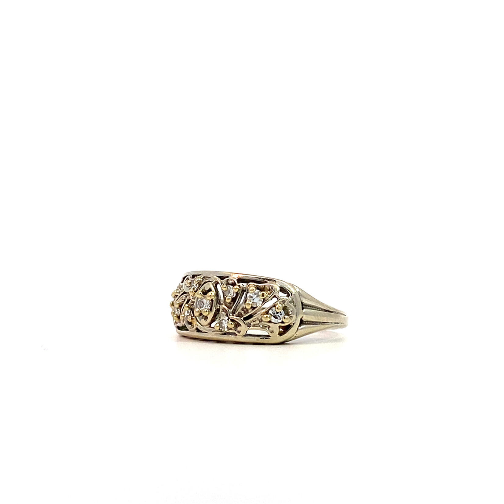 14K White Gold Diamond Ring sz4.75 D+/-.27ctw