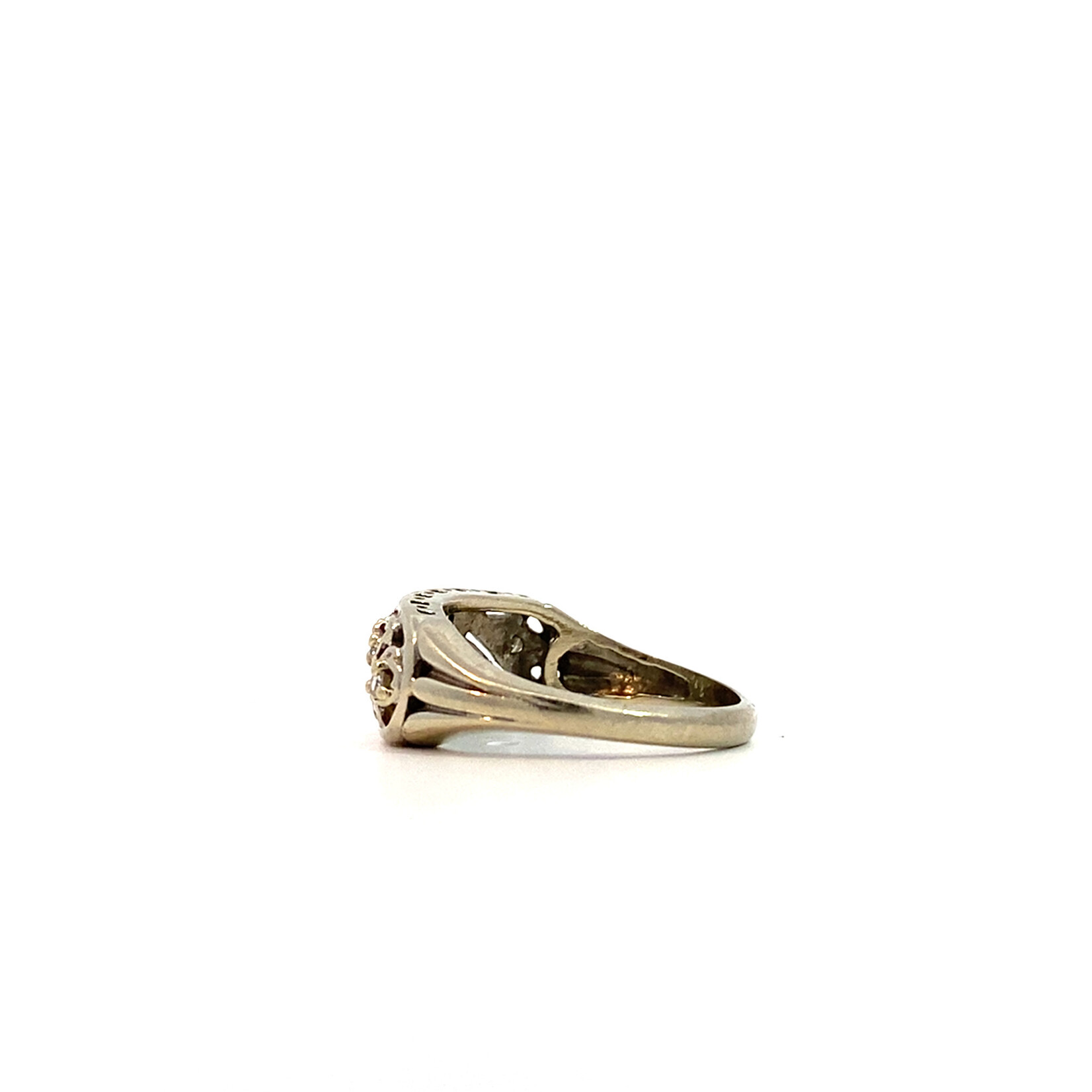 14K White Gold Diamond Ring sz4.75 D+/-.27ctw