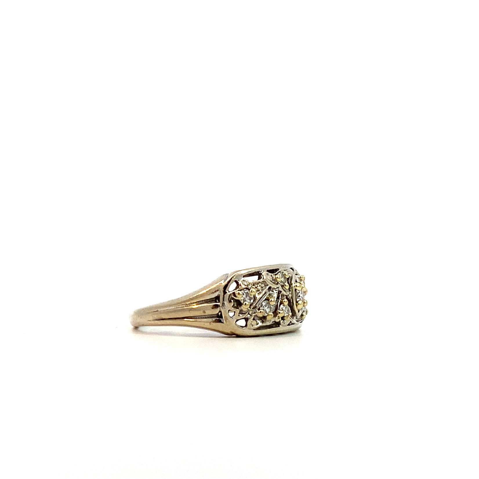 14K White Gold Diamond Ring sz4.75 D+/-.27ctw