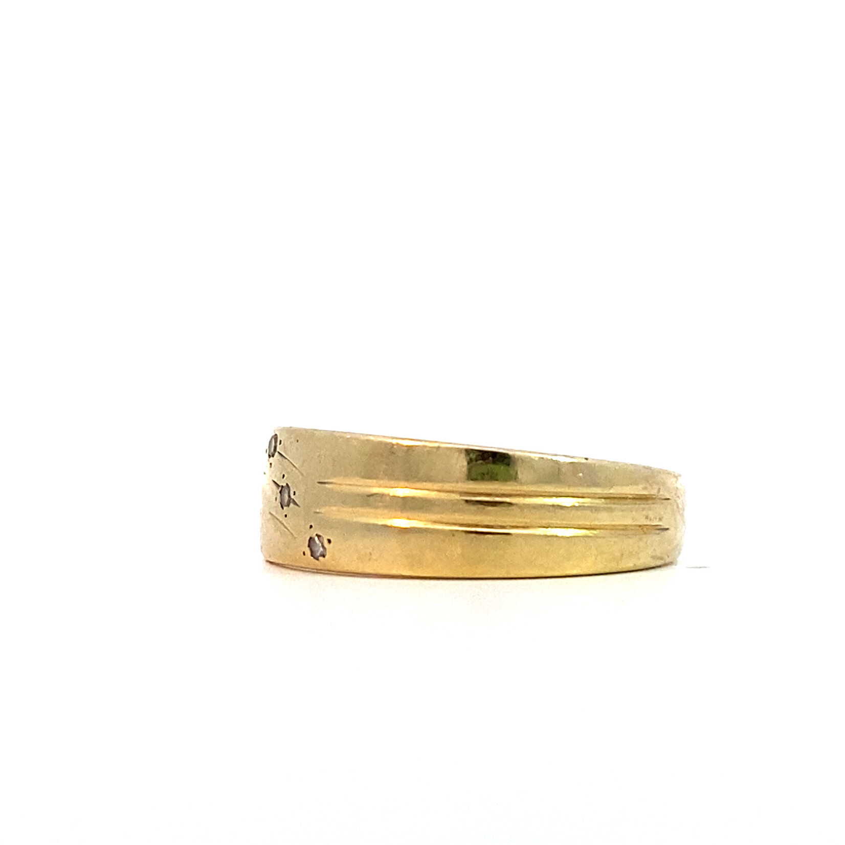 14K Yellow Gold 3 Stone Band sz9