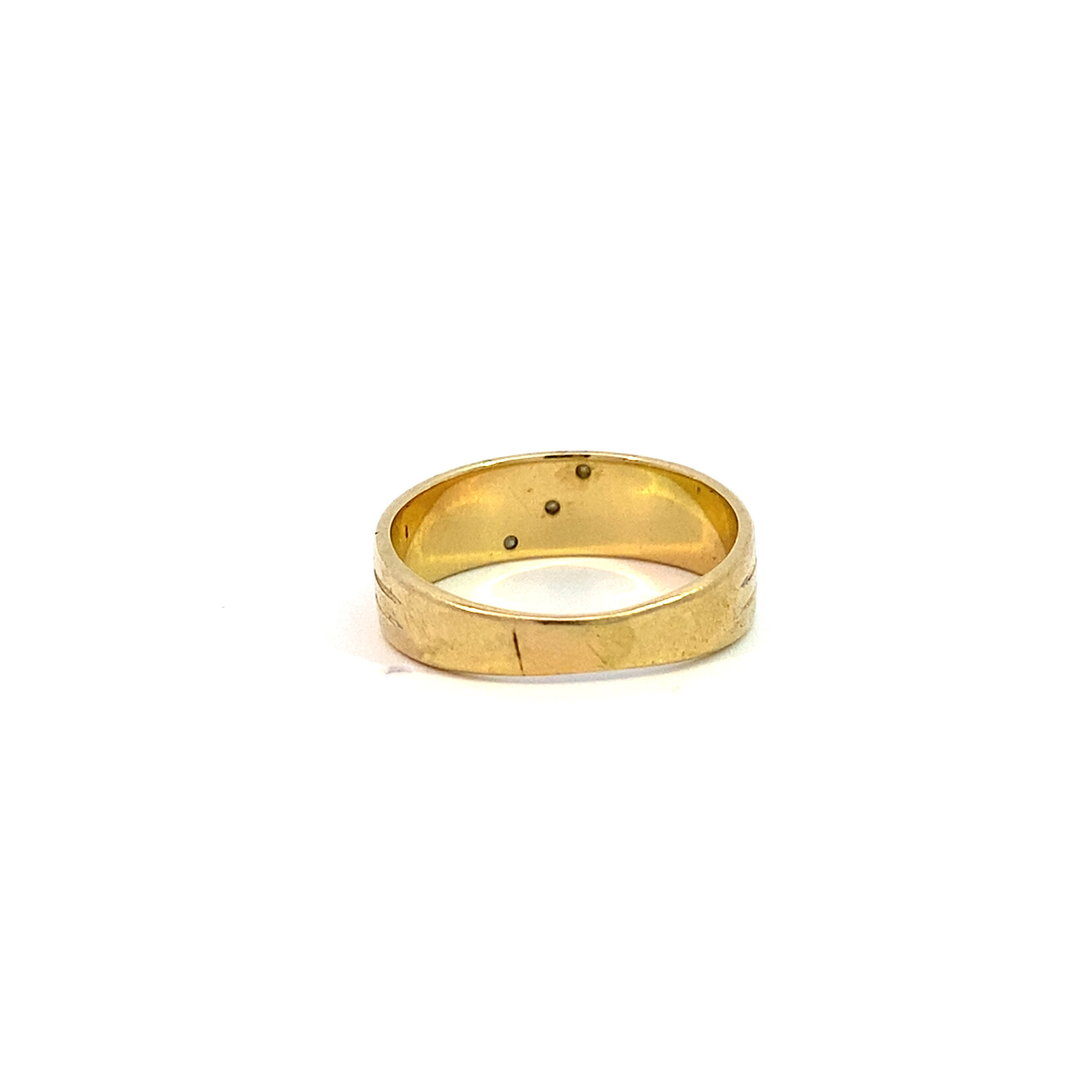 14K Yellow Gold 3 Stone Band sz9