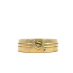 14K Yellow Gold 3 Stone Band sz9