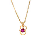 14K Yellow Gold 17" Ruby Necklace