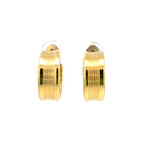 18K Yellow Gold 21mm Grooved Hoops