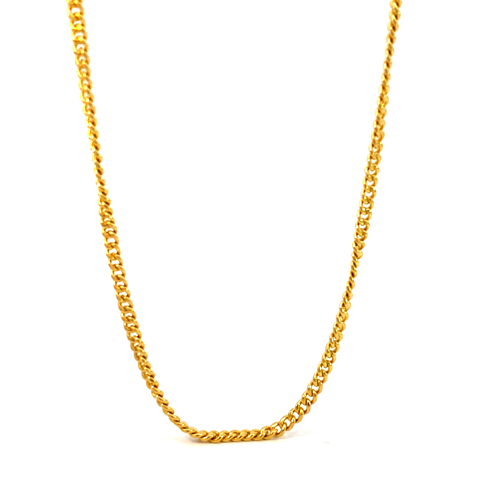 22K Yellow Gold 19" Curb Chain