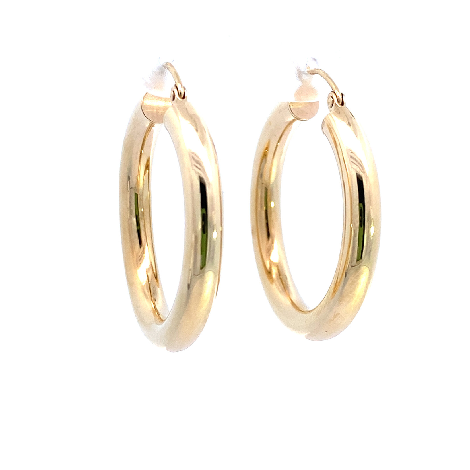 14K Yellow Gold 4mm Tube Hoops