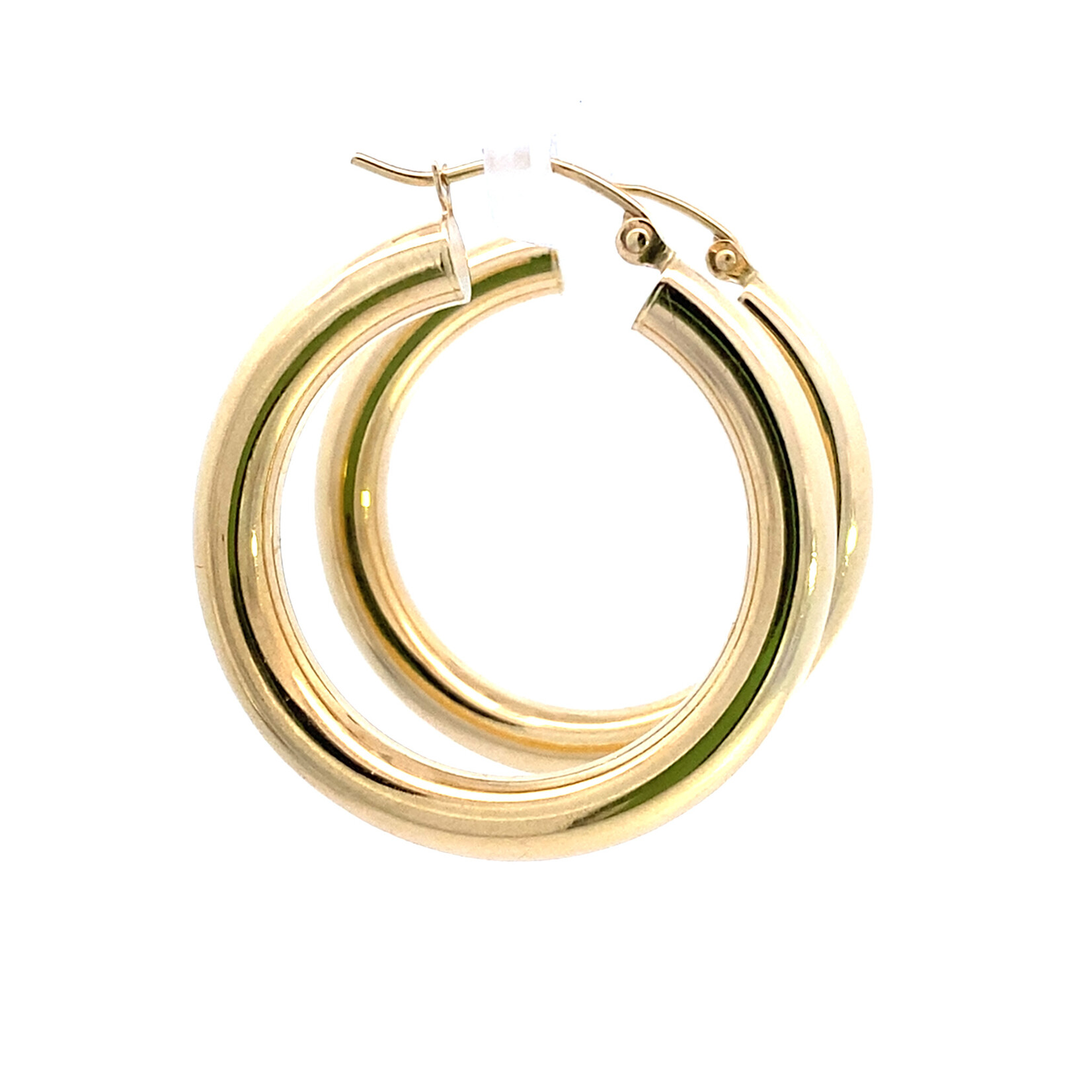 14K Yellow Gold 4mm Tube Hoops