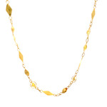 22K Yellow Gold 16" Bead Link Chain