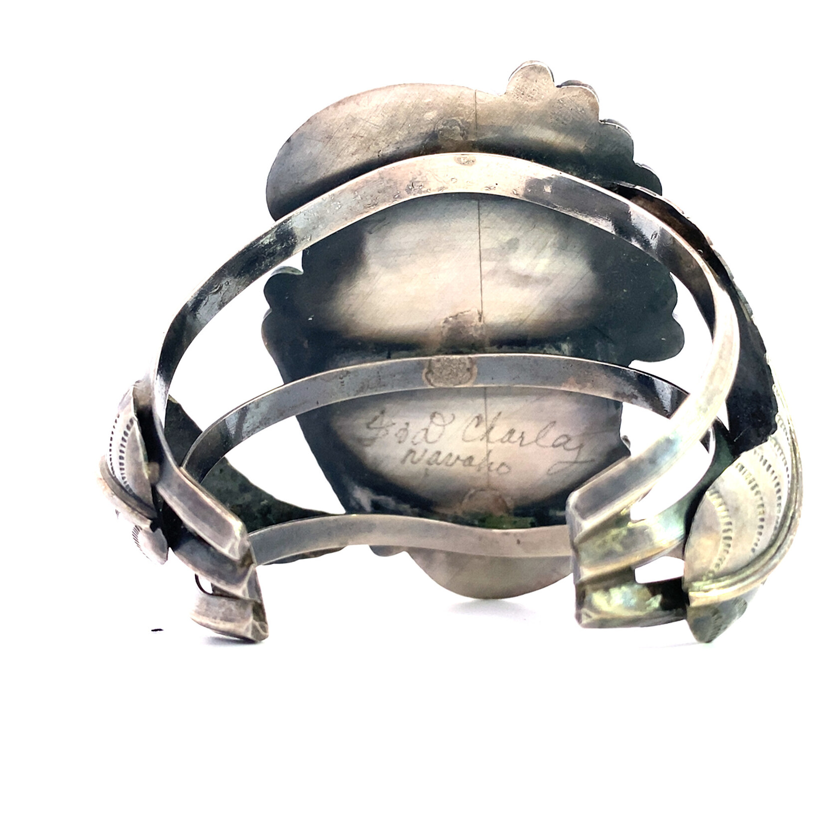 Sterling Silver Navajo Turquoise & Red Coral Cuff