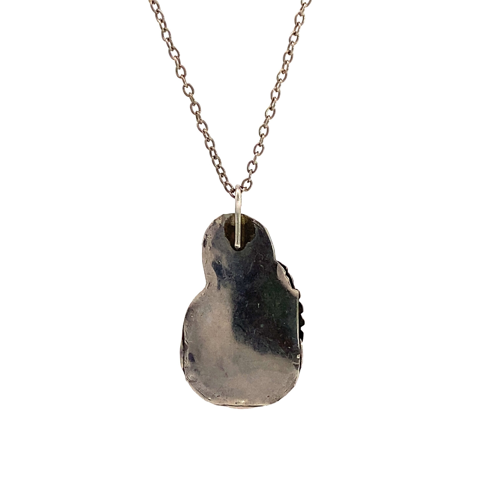 Sterling Silver Turquoise  & Coral Navajo Pendant on chain