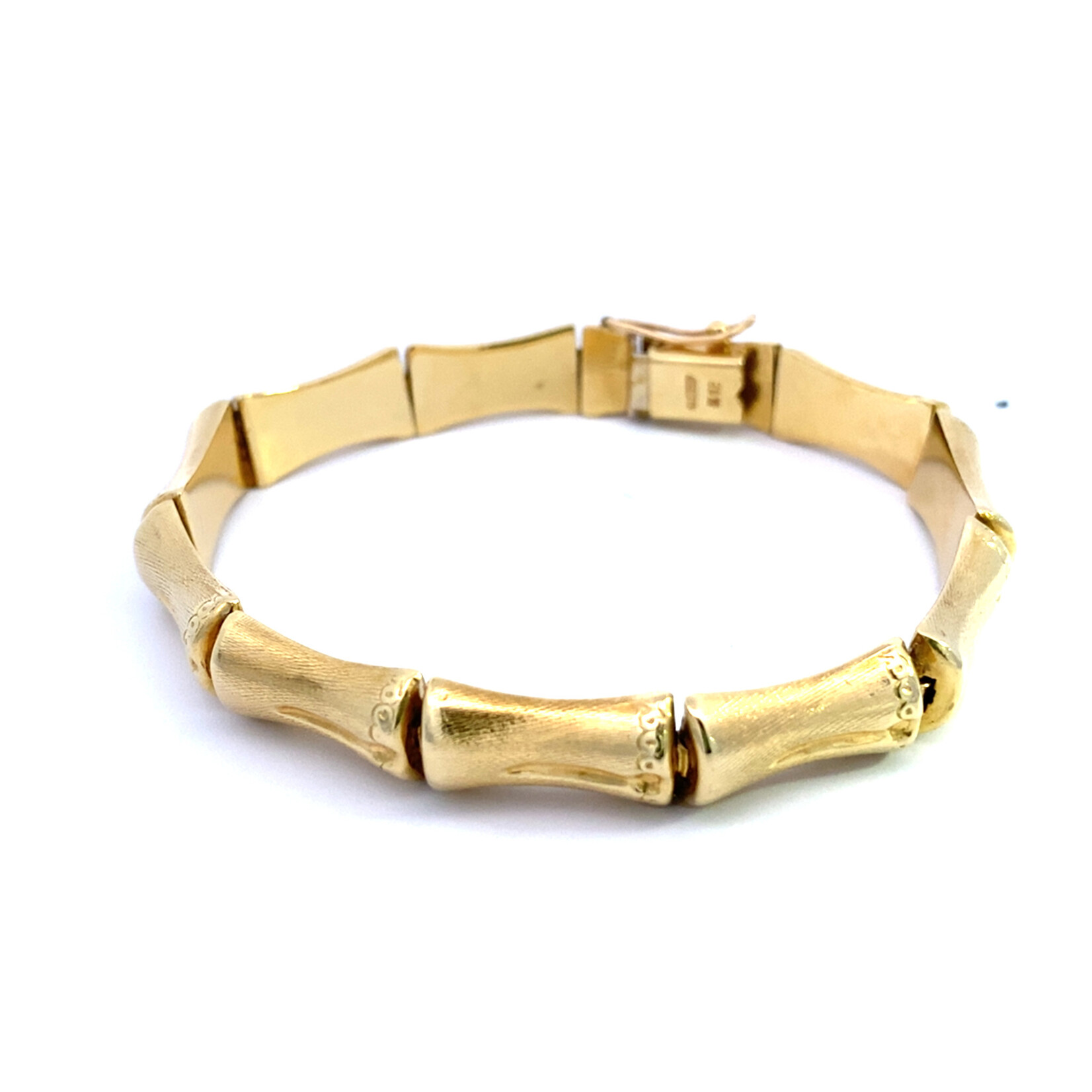 18K Yellow Gold 7" Bamboo Link Bracelet