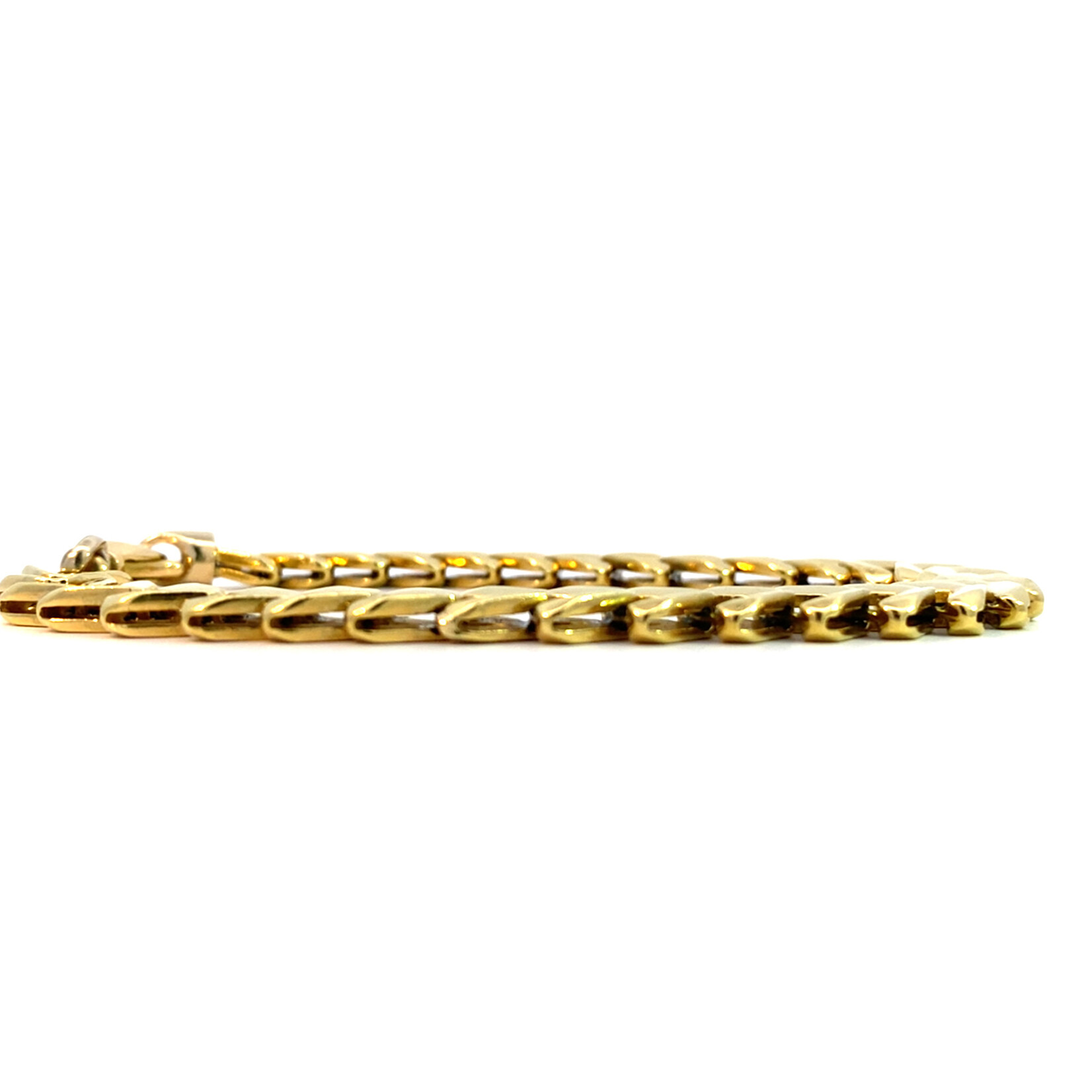 18K Yellow Gold Chevron Bracelet w/ 14KY Clasp