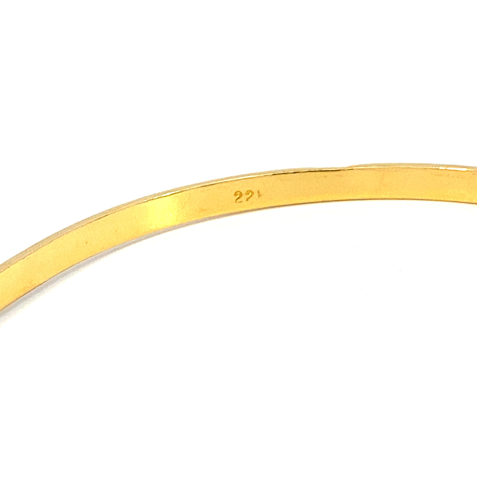 22K Yellow Gold 3.3mm Diamond-cut Bangle Bracelet