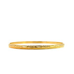 22K Yellow Gold 3.3mm Diamond-cut Bangle Bracelet