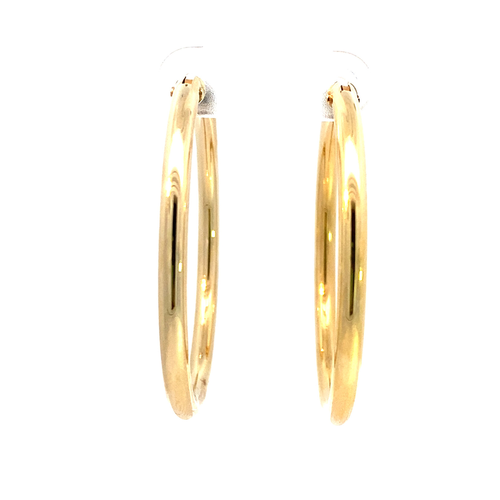 18K Yellow Gold 40mm Tube Hoops