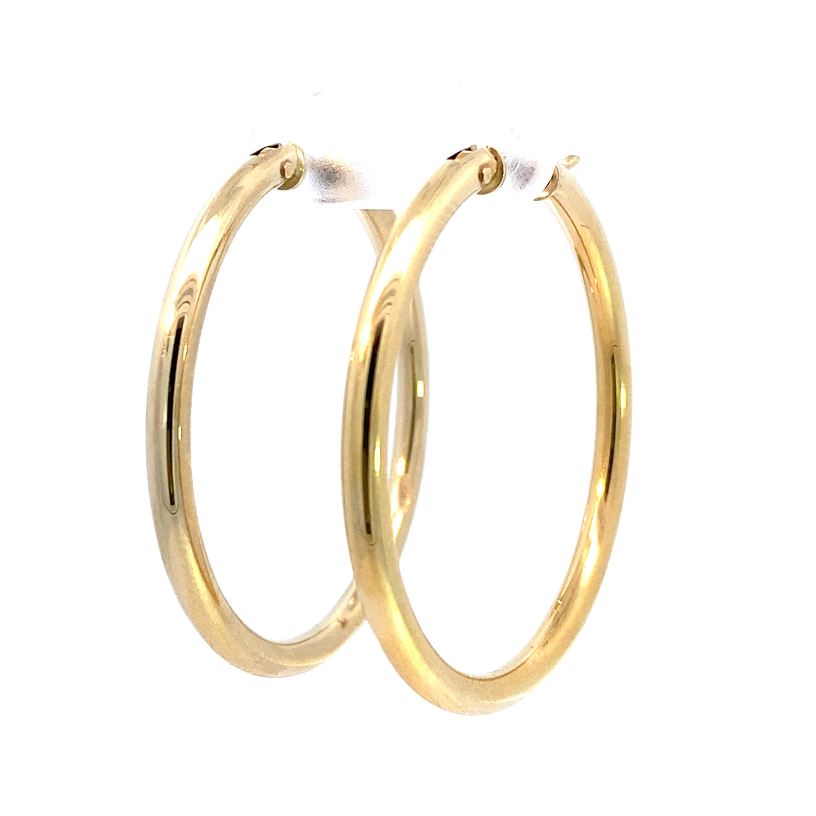 18K Yellow Gold 40mm Tube Hoops
