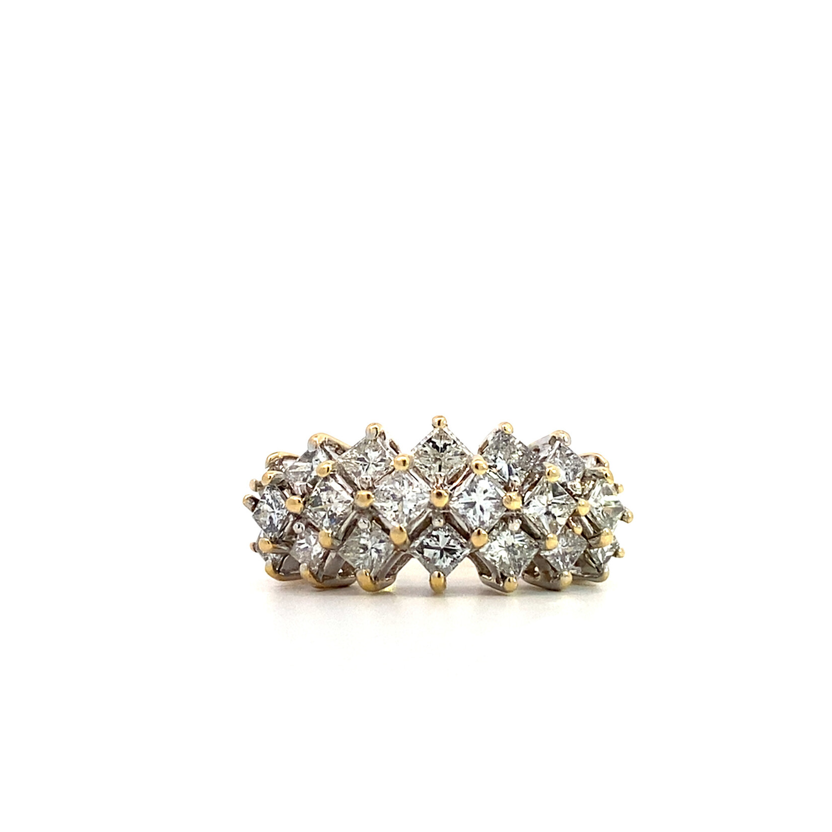 14K Yellow Gold Diamond Ring sz5.25 D+/-3ctw