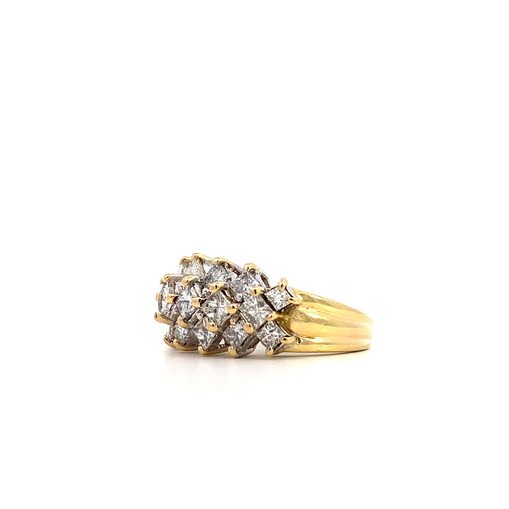 14K Yellow Gold Diamond Ring sz5.25 D+/-3ctw