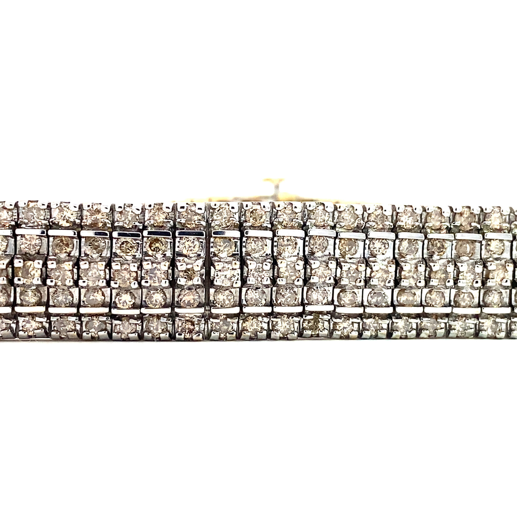 10K Yellow Gold Diamond Tennis Bracelet sz7 +/-10cttw