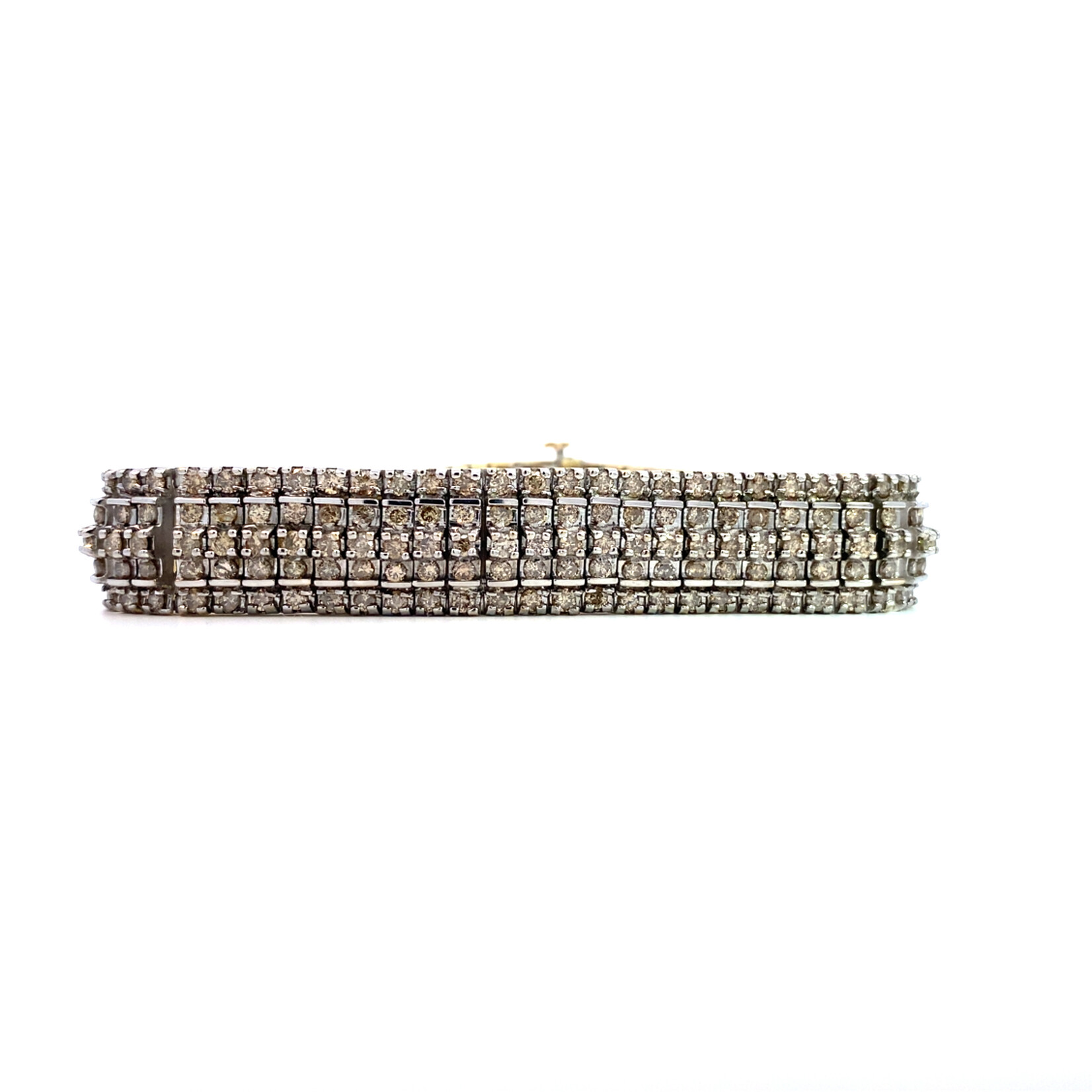 10K Yellow Gold Diamond Tennis Bracelet sz7 +/-10cttw